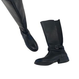 Universal Thread 6 1/2 Tall Black Boots Low Heel Below Knee